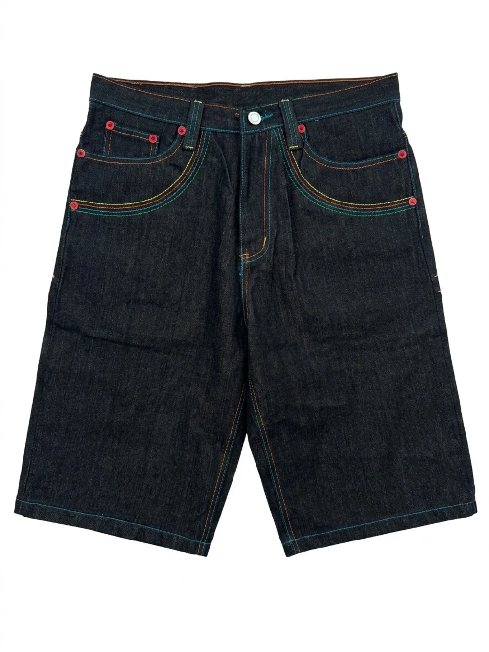NWT Vintage COOGI Baggy Hip Hop Denim Shorts Dagger Snake Embroidery 34